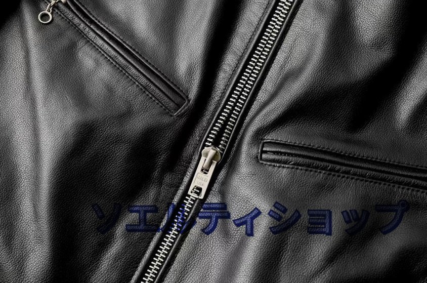 特価★上品◆牛革 レザージャケット シングルライダース 革ジャン 本革 メンズファッション 機関車 S～5XL_画像9