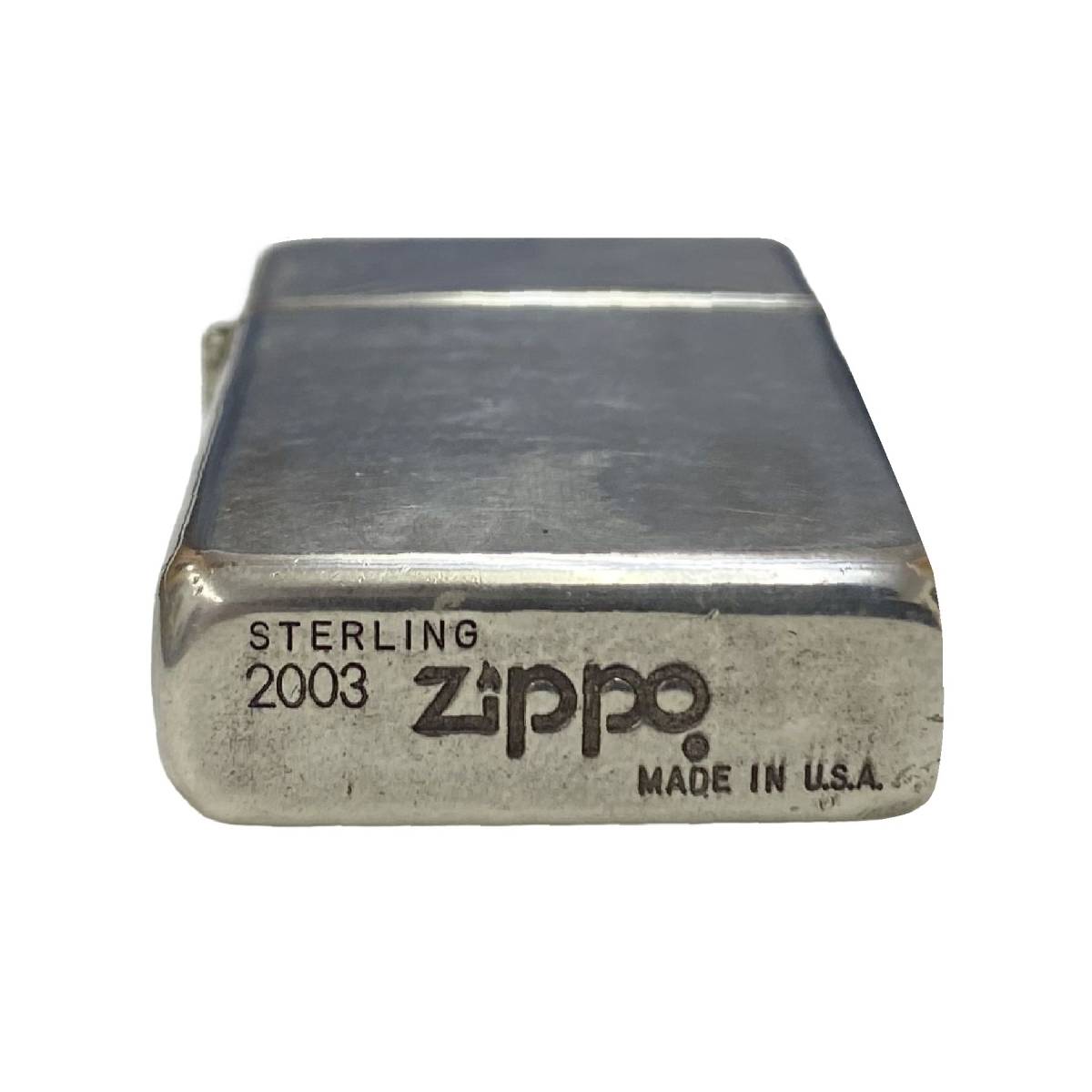 STERLING SILVER スターリング シルバー 925 2003年製 ヴィンテージ プレーン スリム Zippo ジッポ ジッポー オイル ライター 銀無垢 USA製_画像8
