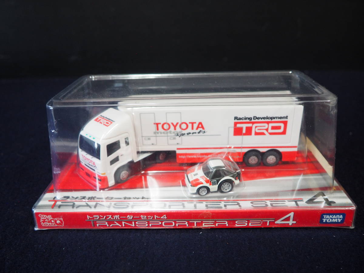 ちびっこチョロQ【トランスポーターセット４】TRANSPORTER SET TOYOTA motor sports Racing Development TRO TAKARA TOMY_画像1