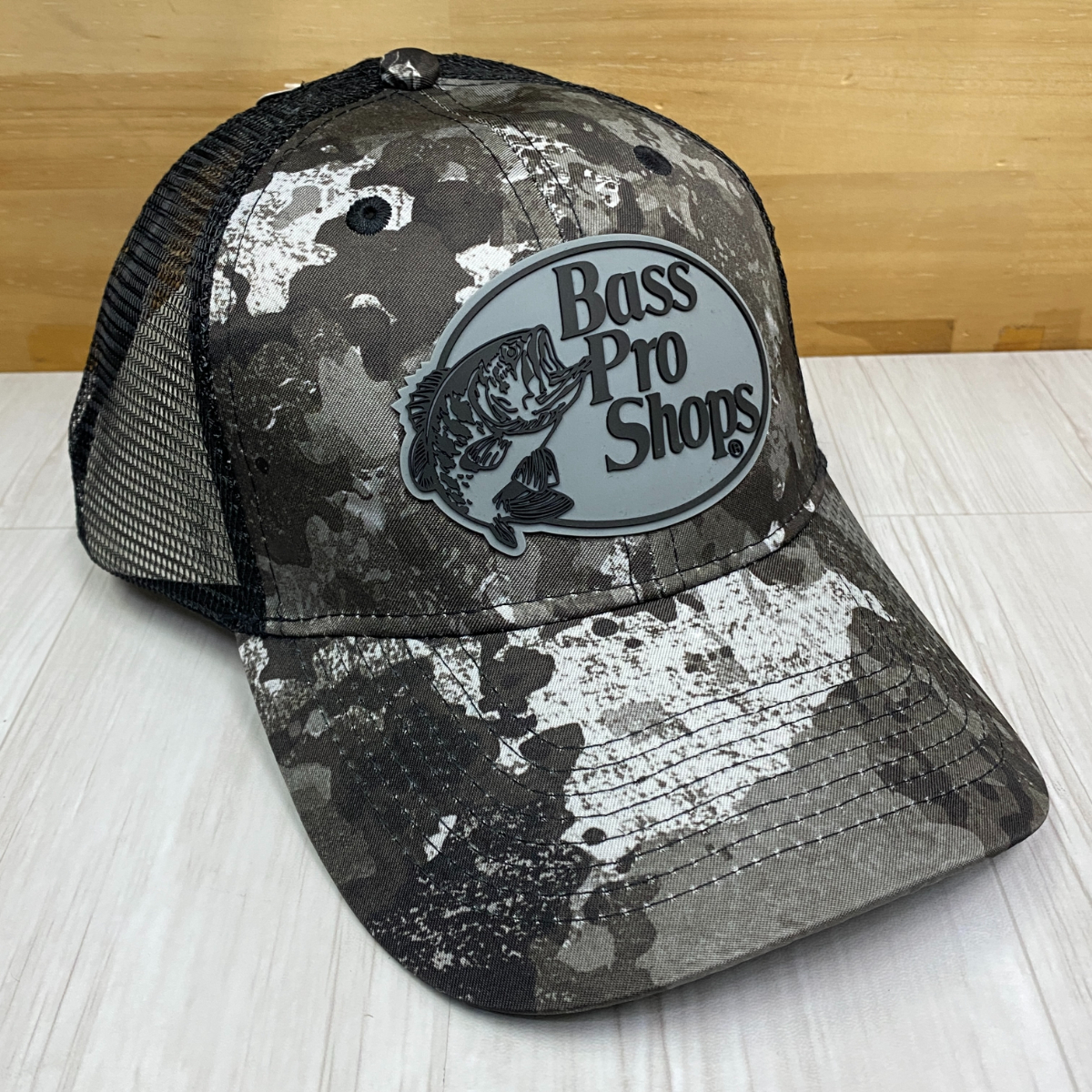 全米最大級のアウトドアブランド TrueTimberコラボ Bass Pro Shops 迷彩 Camo カモフラージュ スナップバックキャップ ラバーロゴ(Bps16)_画像1