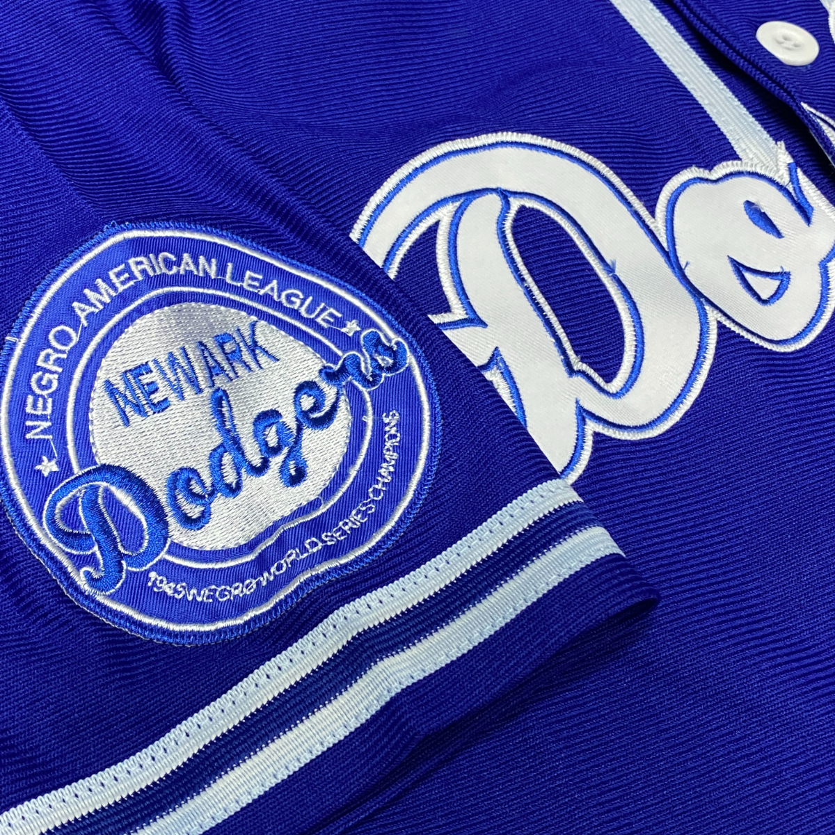 USA正規品 【2XL】 ニグロリーグ Negro League ニューアーク ドジャース Dodgers 前開き ベースボールシャツ #50 ドジャースブルー MLB_画像2