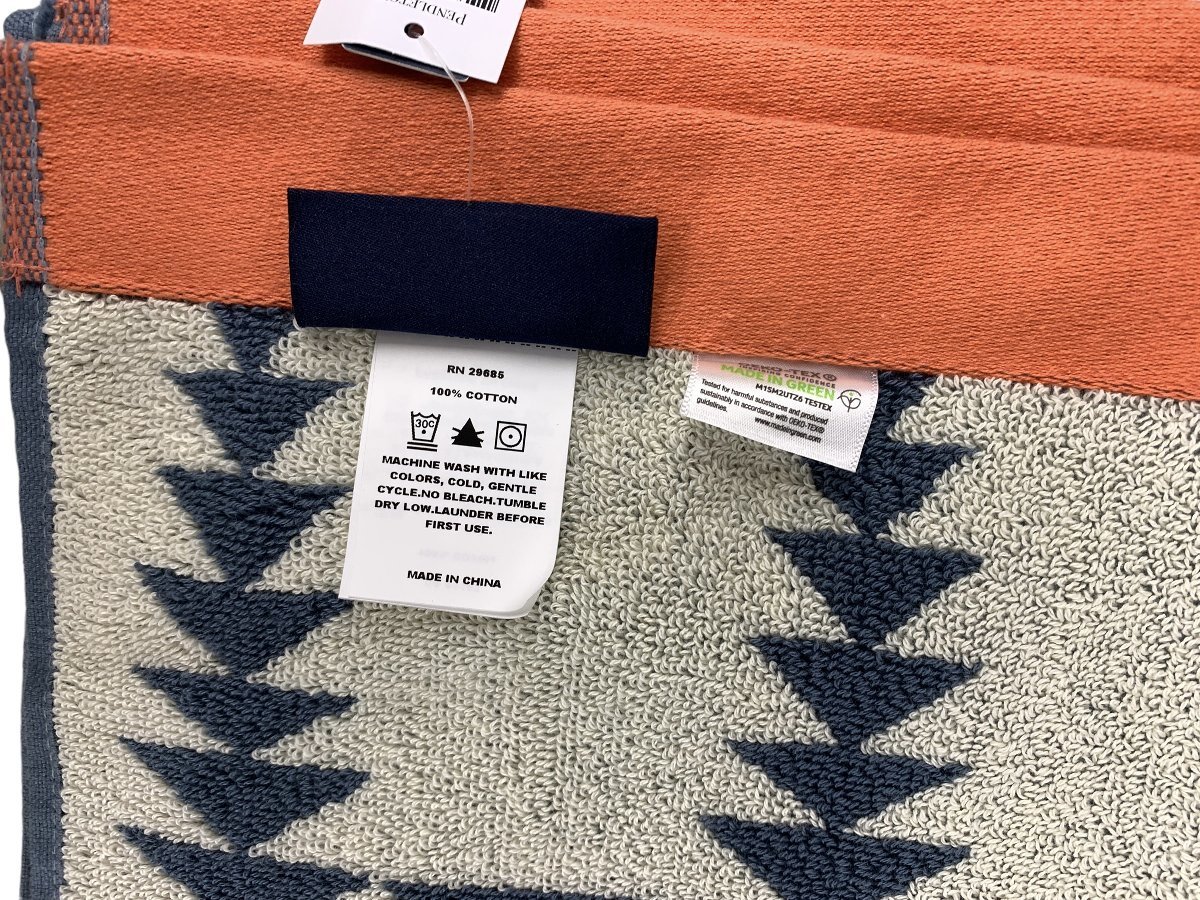 PENDLETON ( pen dollar ton ) Oversized Jacquard Spa Towel beach towel blanket W102cm×H178cm XB233-55167 navy /025