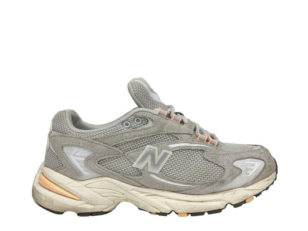 NEW BALANCE (ニューバランス) ML725 I ランニング シューズ スニーカー スエード×メッシュ 27.5cm US9.5 グレー×オレンジ メンズ/028_画像2