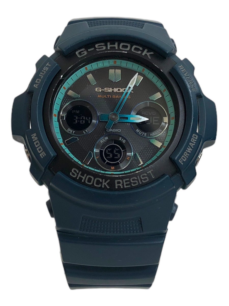 CASIO (カシオ) G-SHOCK Gショック デジアナ腕時計 電波ソーラー AWG-M100CC ネイビー×グリーン メンズ/004_画像2