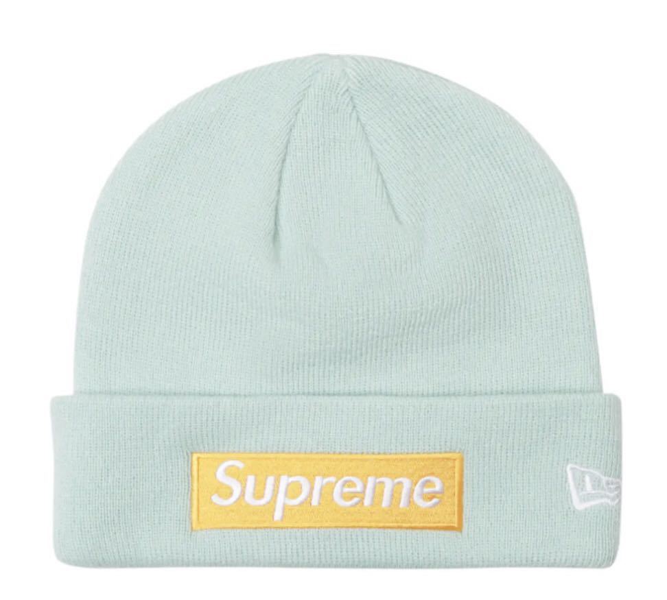 激レア 新品未使用 supreme BOX LOGO BEANIE ICE BLUE ビーニー ニット帽 NIKE 17 aw fw 23 ミッチェル ネスS Mitchell & Ness stussy KITH_画像1