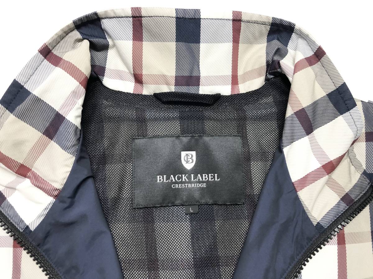 ○★新品未使用　BLACK LABEL CRESTBRIDGE（ブラックレーベル・クレストブリッジ）　チェックジップアップジャケット　L　ネイビー★○_画像4