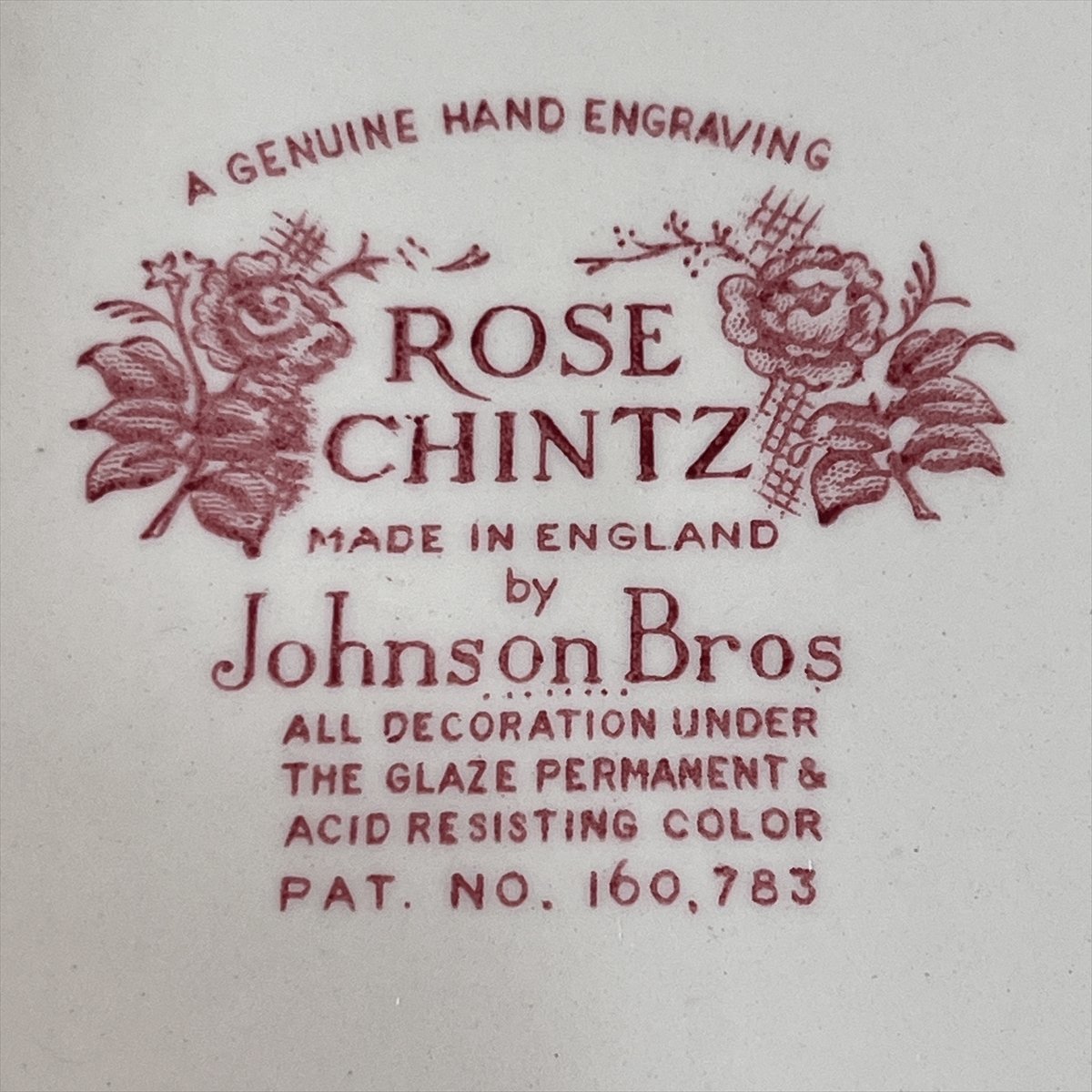 ◆ ヴィンテージ イギリス製 Johnson brothers ジョンソンブラザーズ ROSE CHINTZ ローズチンツ プレート 皿 3枚セット 直径25㎝ ◆_画像10