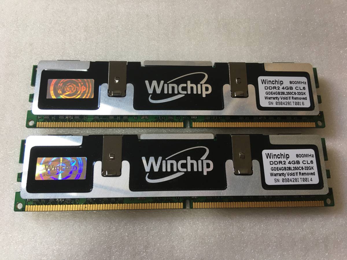 【送料無料】DDR2メモリ 8GB(4GB2枚組) Winchip GDE4GB28L250C6-32GK (DDR2-800 PC2-6400)_画像1