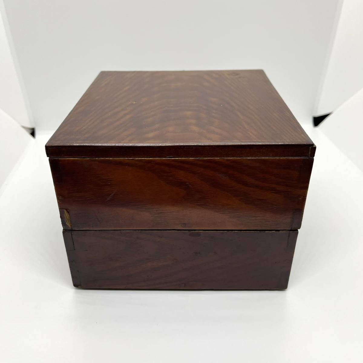 重箱 二段 レトロ 骨董 アンティーク 木製 木箱 漆器_画像1