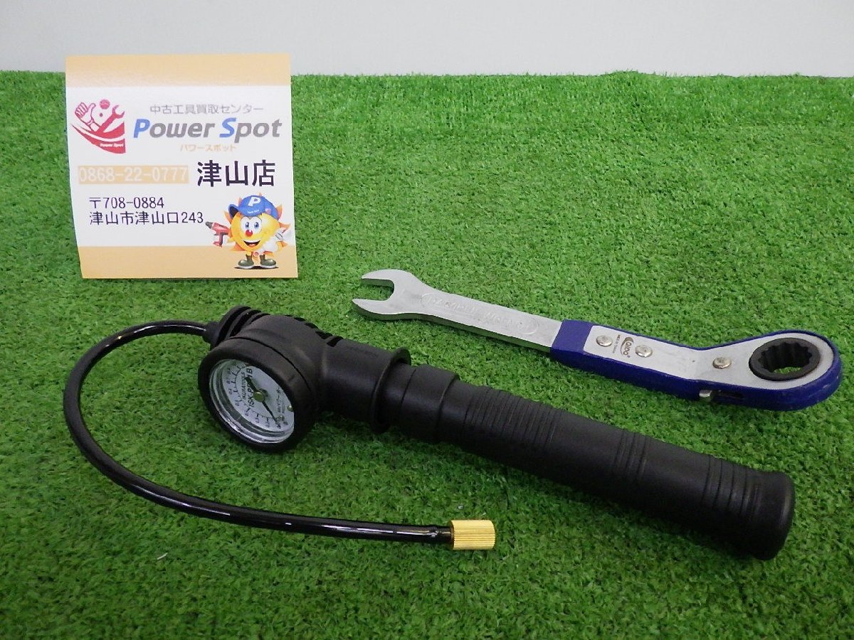 IKURA イクラ パワーボール専用圧力ゲージ付きポンプ ISK-PBA1B ラボペン レンチ セット 工具 ハンドツール 電気 電線 中古品 231125_画像1