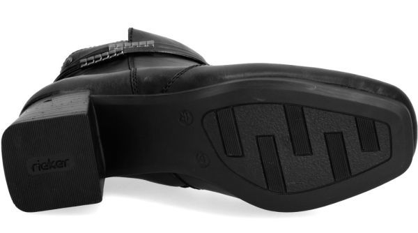送料無料 RIEKER 25cm ブーツ ブラック ジッパー ブロックヒール フラット ソール パンプス 軽量 レザー 革 スニーカー AAA187_画像10