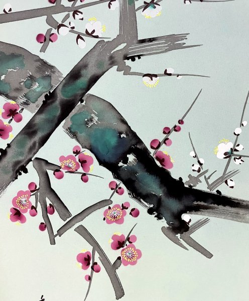［真作］小川香月 作「梅鶯図」絹本 花鳥図 鳥獣 日本画 絵画 日本美術 掛軸C112008_画像10