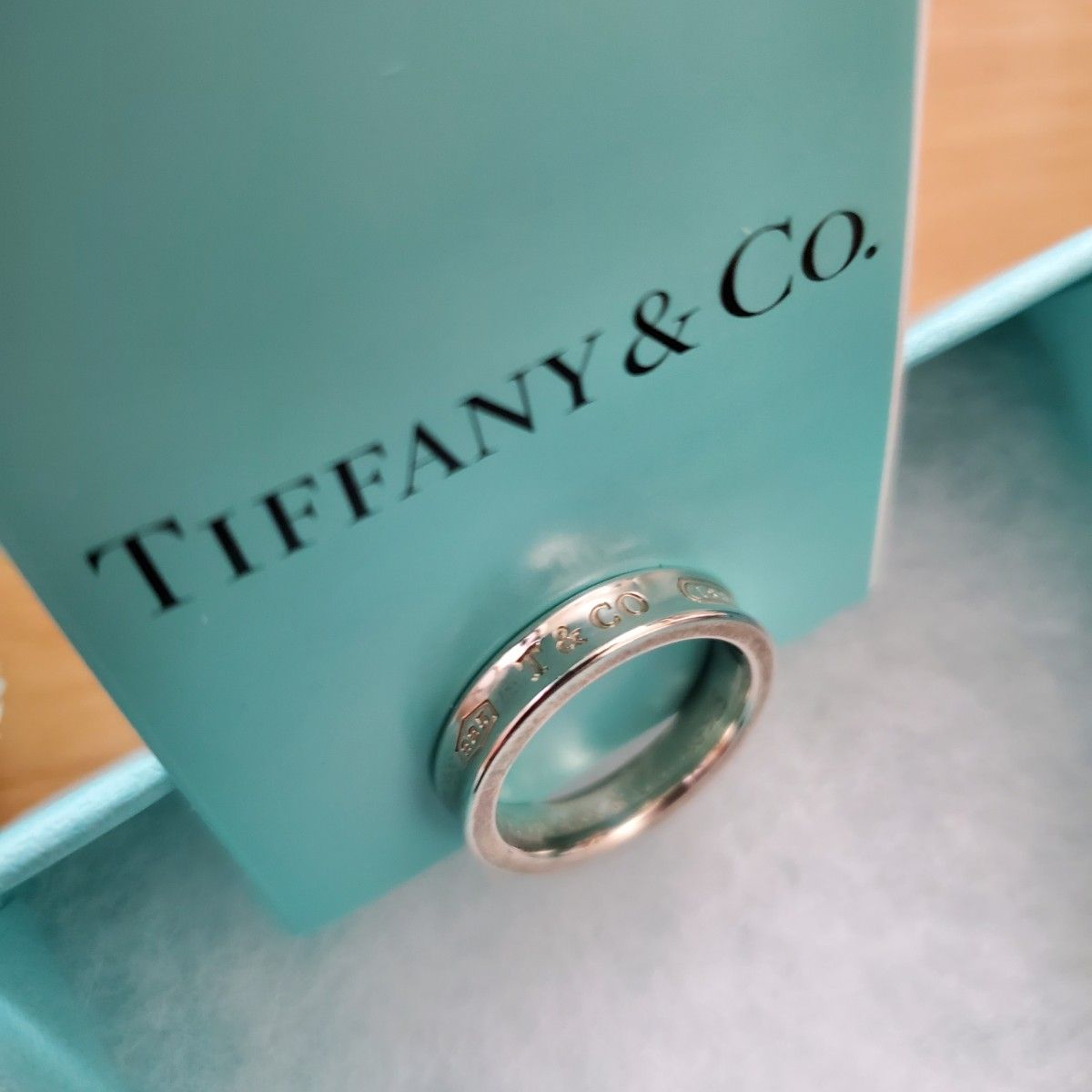 【美品】TIFFANY&Co.　ティファニー　リング　指輪　AG925　アクセサリー　11号　 空箱 袋 紙袋 ナローリング