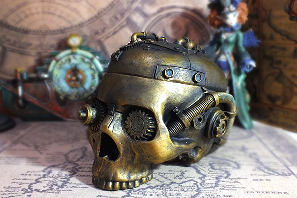 [スチームパンク] スカルヘッド 装飾小物入れ スカルボックス Steampunk Skull trinket box_画像1