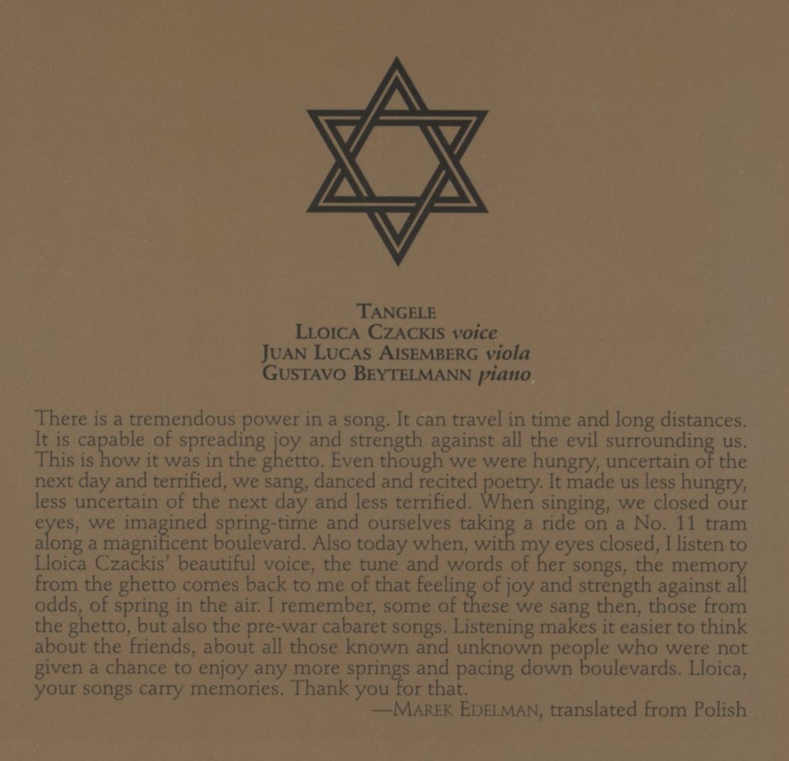 Tangele - The Pulse Of Yiddish Tango ; Lloica Czackis, Juan Lucas Aisemberg, Gustavo Beytelmann ; Tzadik, John Zorn_画像6