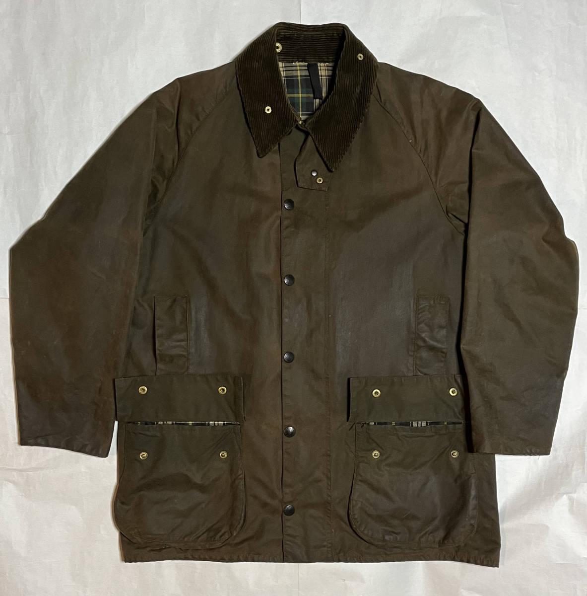 バブアー Barbour 希少モデル ムーアランド MOORLAND 初期 80年代 ビンテージ 2ワラント 2クラウン オリーブ 40in_画像7