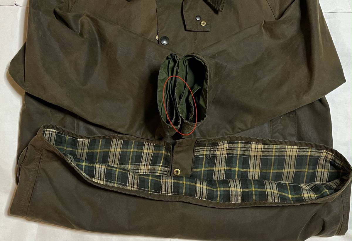 バブアー Barbour 希少モデル ムーアランド MOORLAND 初期 80年代 ビンテージ 2ワラント 2クラウン オリーブ 40in_画像10