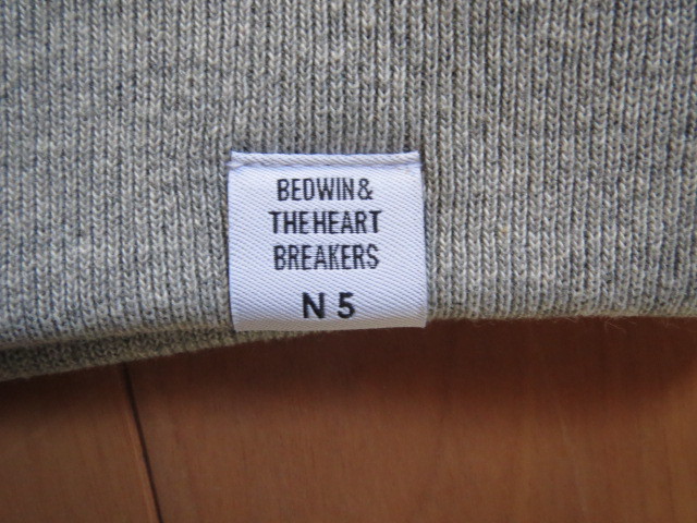 送料無料 人気即完売 ビッグサイズ 5 XXL BEDWIN & THE HEARTBREAKERS GRAY 極厚 パーカー L/S HOODED SWEAT 正規品 新品未使用 タグ付き_画像8