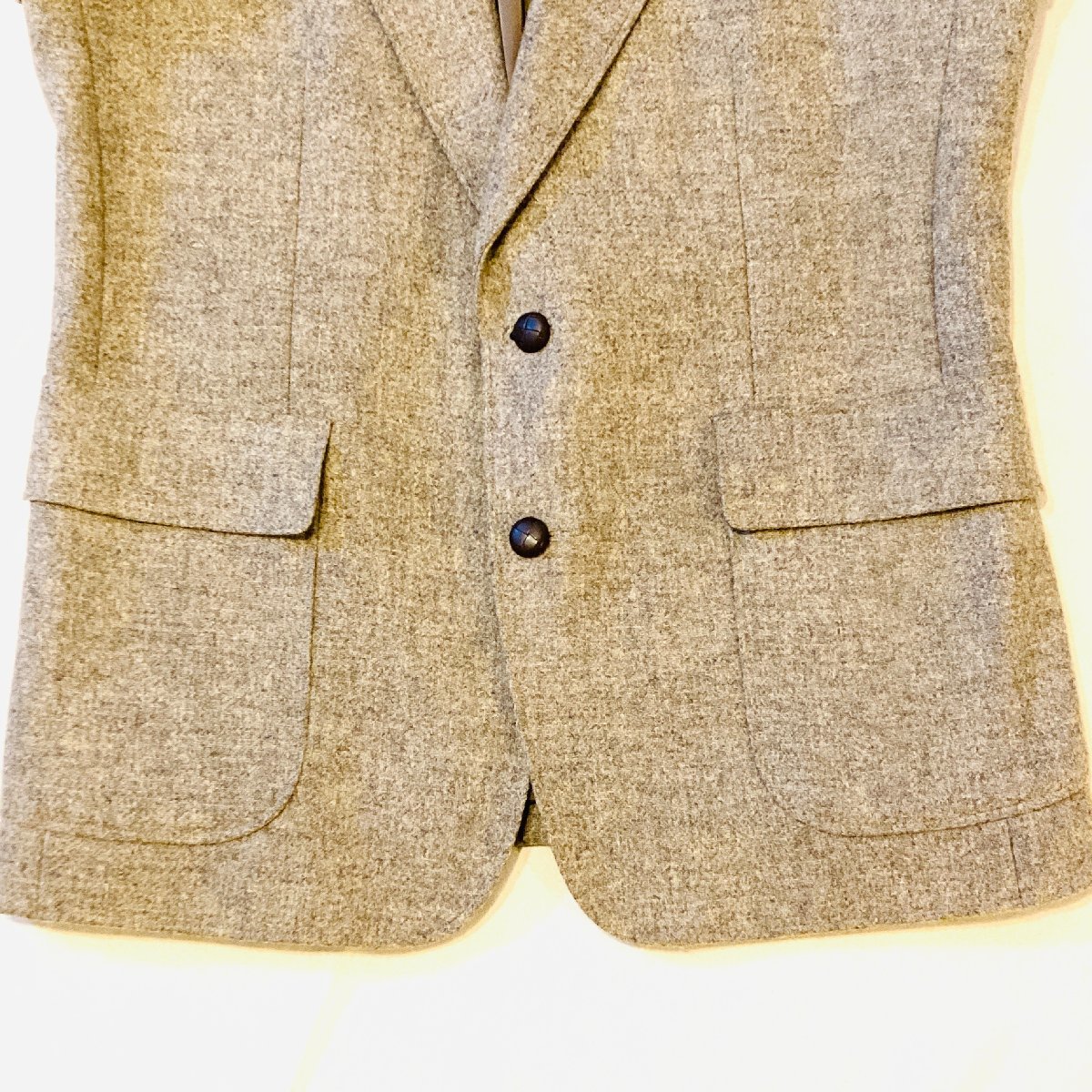 美品　Lexington club　Yorkshire Tweed　BY MOON　WOVEN IN ENGLAND　WOOL/ウール 毛 100%　ツイード ジャケット　ベージュ系_画像10