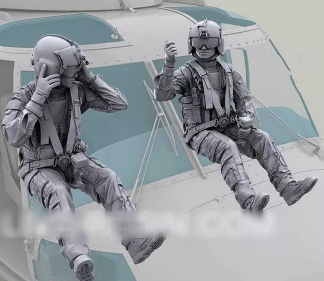 1/35 キティホーク 搭乗員9体セット 戦闘員 兵士 ガレージキット レジンキット ブラックホーク ②_画像6