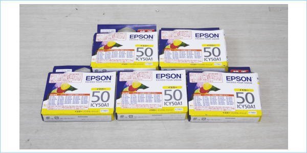 [DSE] (新品) 送料無料 箱傷み EPSON エプソン 純正 インクカートリッジ ICY50A1 イエロー 5箱セット まとめ売り_画像1