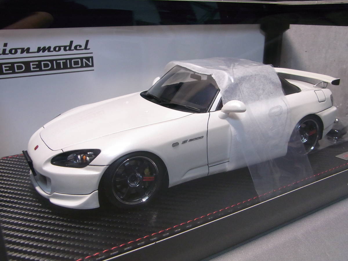 ★極美品★HONDA ホンダ S2000 Pearl White 1/18【Web限定70台! 後期型 AP2 F22C V-TEC エンジン付!TE37】★IG2588★イグニッションモデル_画像2