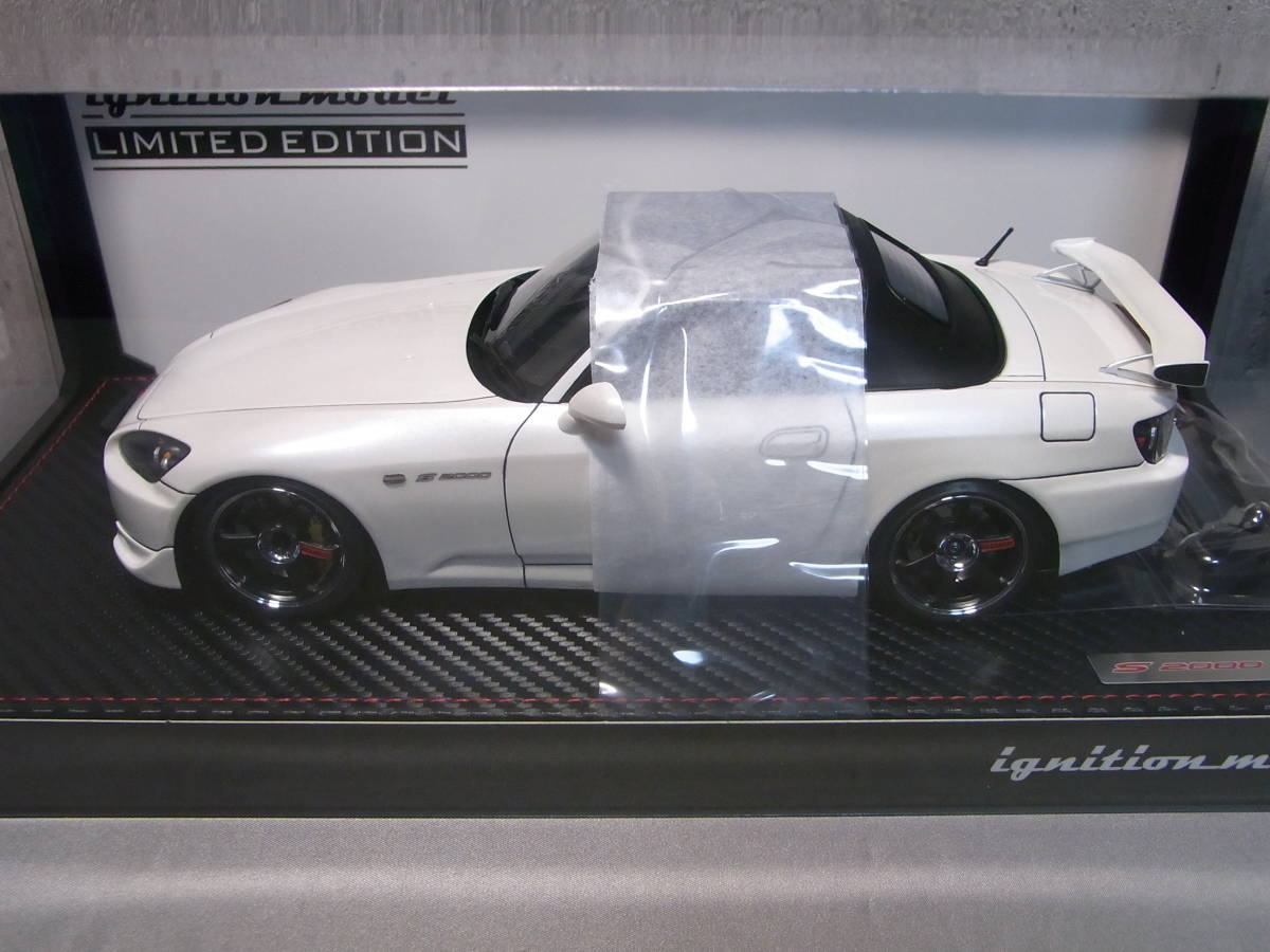 ★極美品★HONDA ホンダ S2000 Pearl White 1/18【Web限定70台! 後期型 AP2 F22C V-TEC エンジン付!TE37】★IG2588★イグニッションモデル_画像4