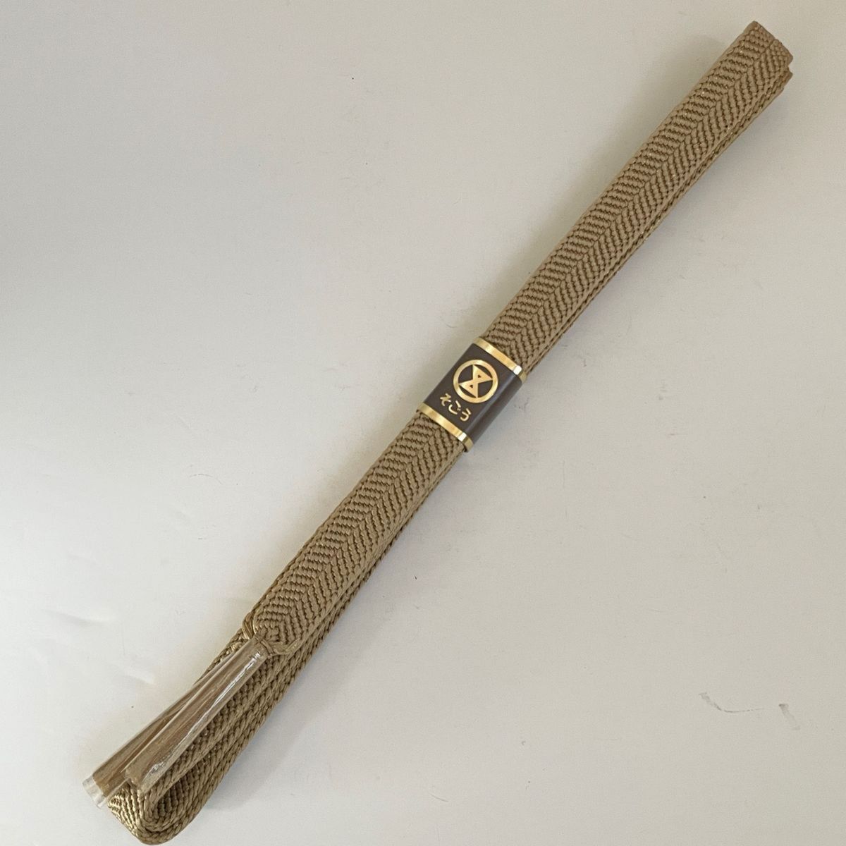 正絹 帯締め 帯〆 金糸 濃いベージュ 幅広 和装用 和装小物
