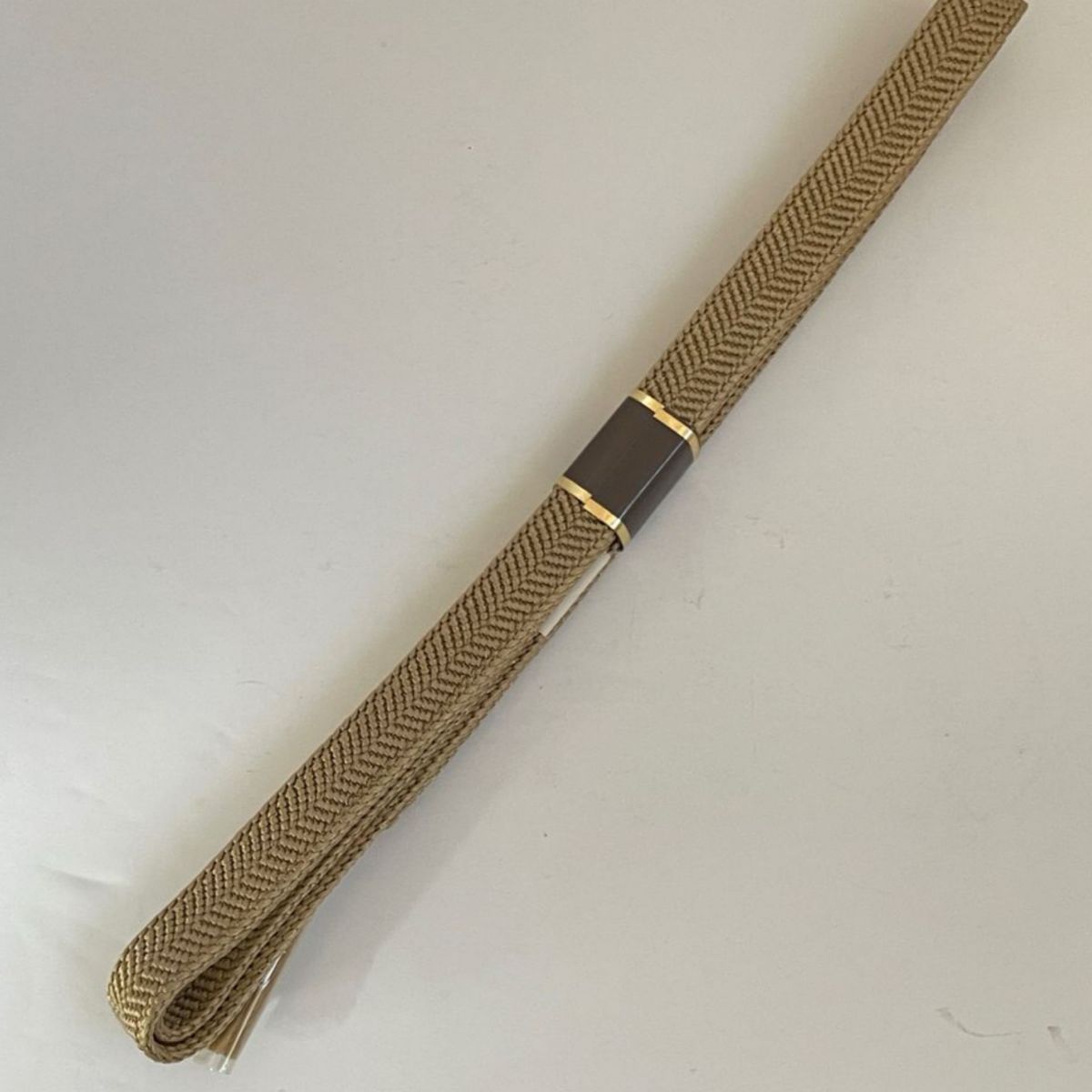 正絹 帯締め 帯〆 金糸 濃いベージュ 幅広 和装用 和装小物