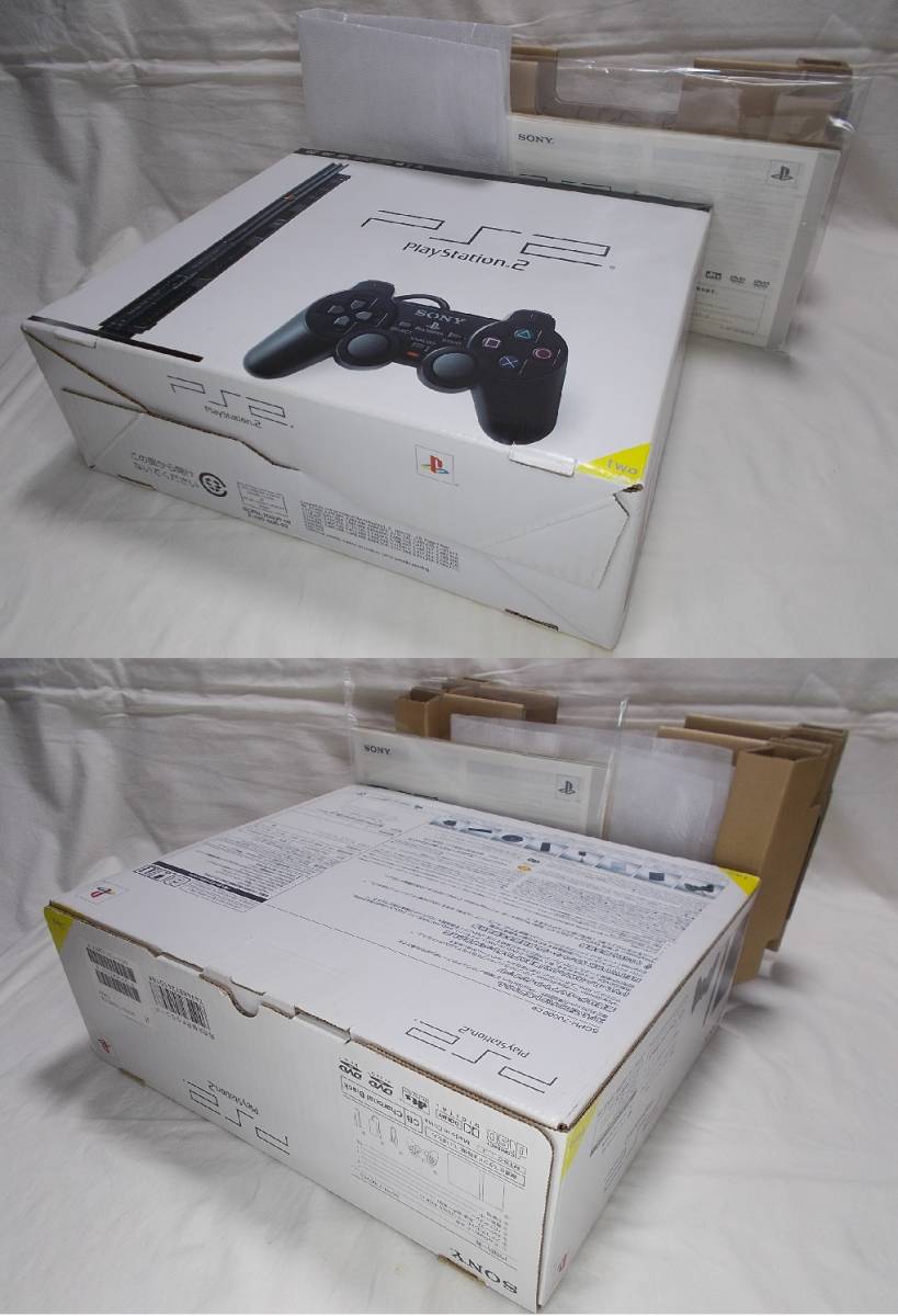 PS2 薄型 黒:箱付完品／レンズ新品【リング傷対策：分解メンテ：90日保証】PlayStation2 SCPH-70000 CB：FJ1311267／美品並み_製品箱完品で美品並み