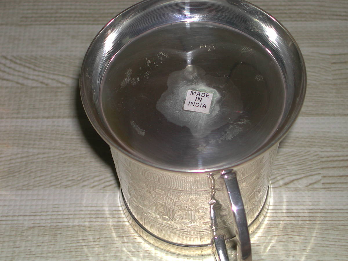 銀食器　マグ2個セット　コップ　シルバー　銀器　ハンドル付　グラス　カップ　コーヒーカップ　ビール　即決送料無料_画像4