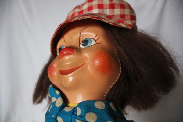 ベルギー アンティーク 古いピエロのお人形 布製 美品_画像9