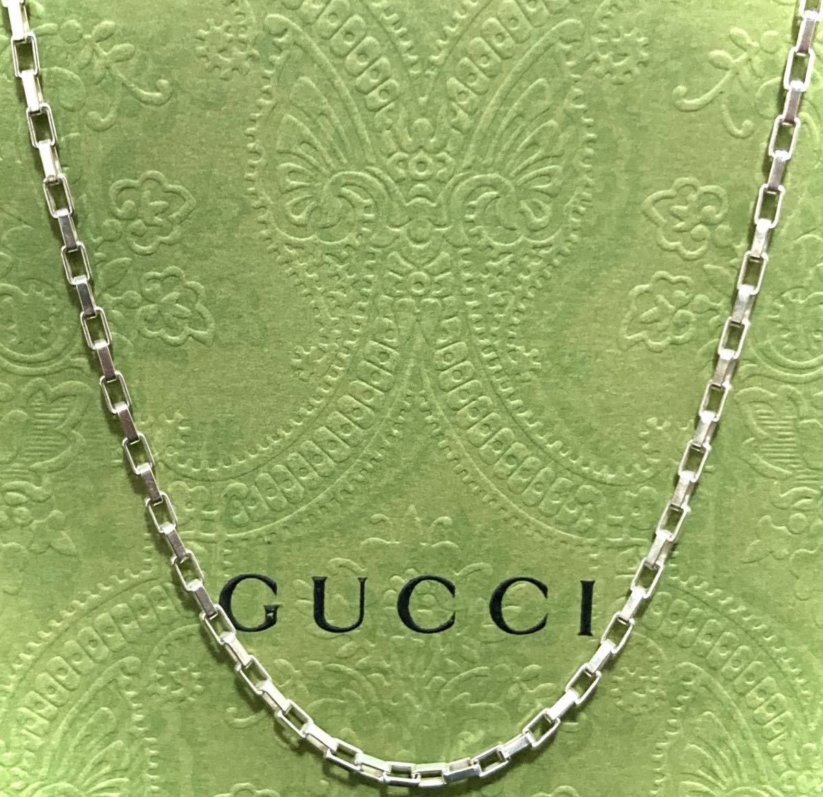 正規品 GUCCI/グッチ スクエアチェーンネックレス(約51cm)シルバー925