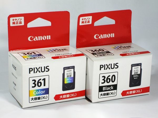 ■　Canon　プリンターインク大容量タイプカートリッジセット　BC-361XL　＆　BC-360XL　(10)_画像1