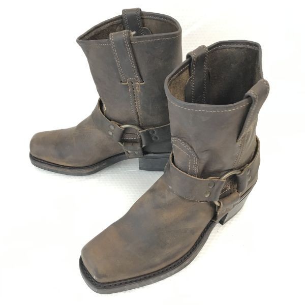 USA製ビンテージ★フライ/FRYE【6.5M/23.5cm/茶/BROWN】ハーネス/リングブーツ/本革/グッドイヤー製法/ウエスタン/boots/Shoes◆pWB98-5_画像1