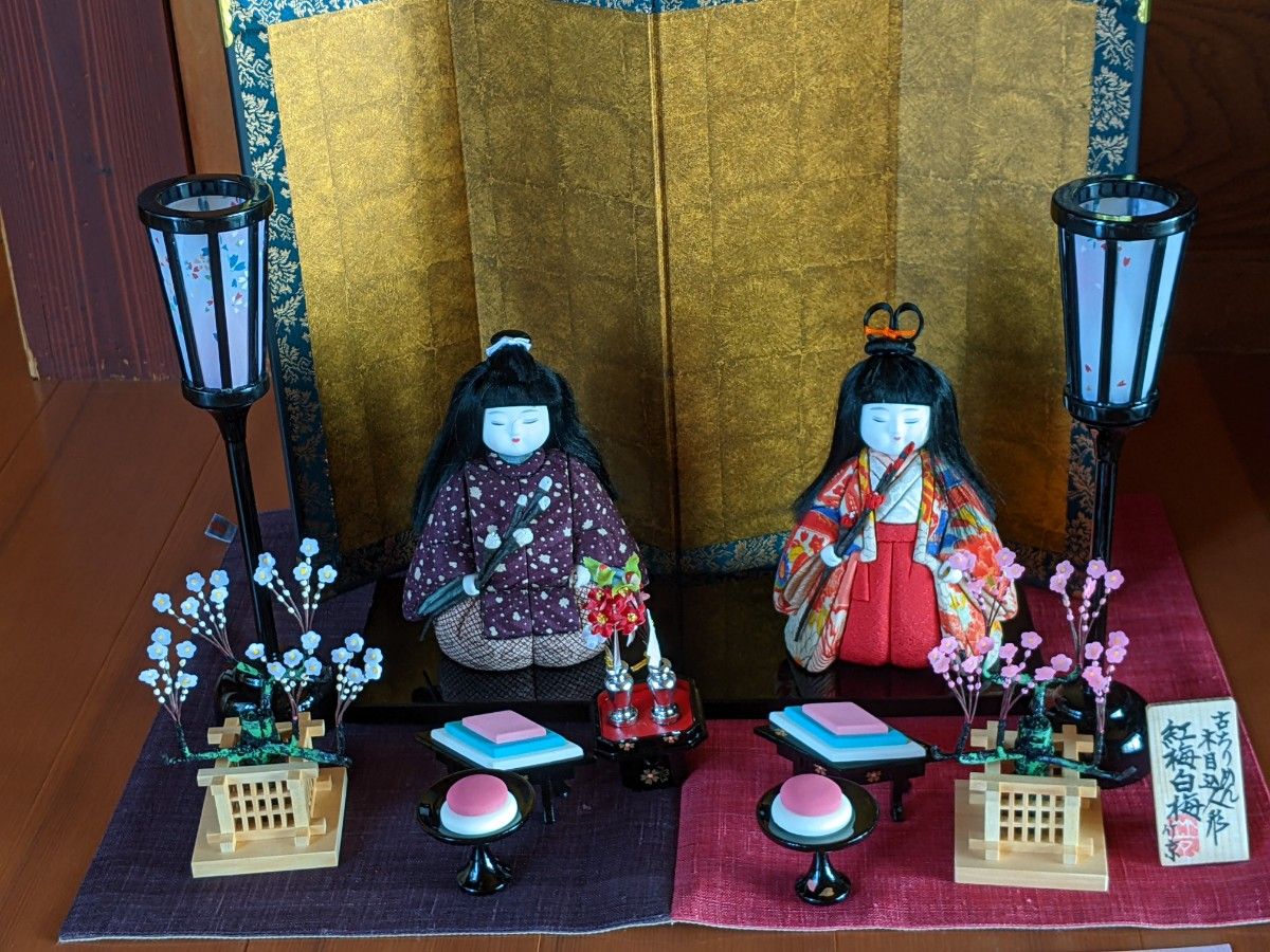 雛人形 日本人形 古ちりめん 木目込人形 紅梅 白梅 竹京 一式 雛人形 日本人形 古ちりめん 木目込人形 紅梅 白梅 竹京 一式