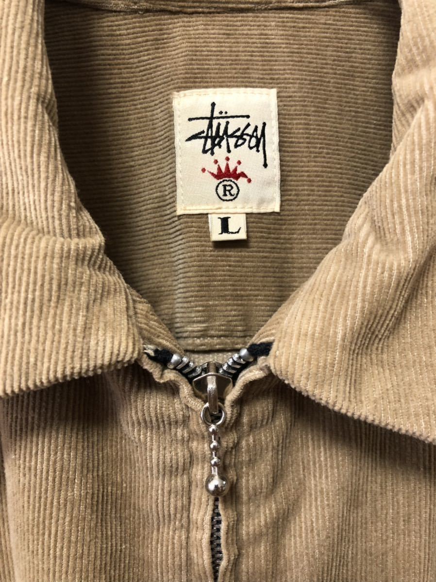 90's USA製 白タグ OLD STUSSY VINTAGE L ステューシー ビンテージ コーデュロイ ボックス 長袖 シャツ ジャケット  80s 黒タグ 紺タグ