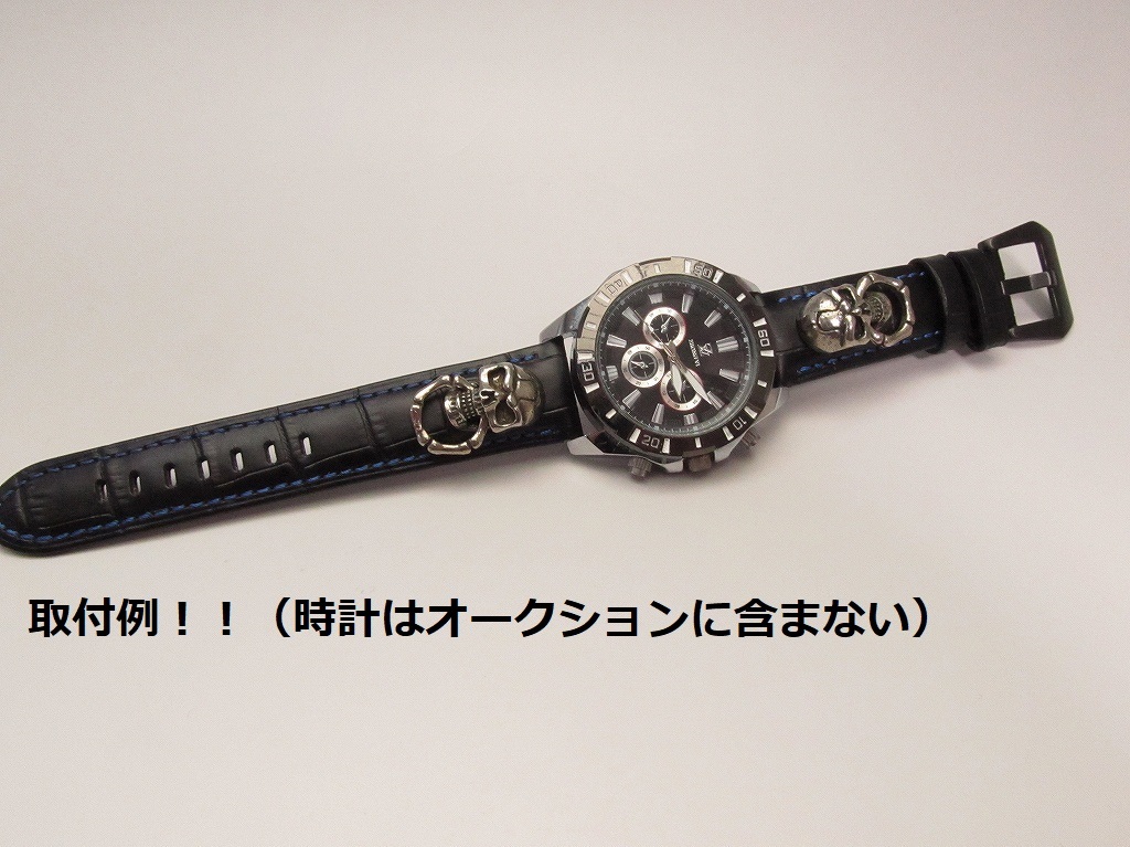  新品 自作オリジナル 時計ベルト 交換ベルト 牛革 本皮 クロコ 型押し /85/ 22mm _画像9