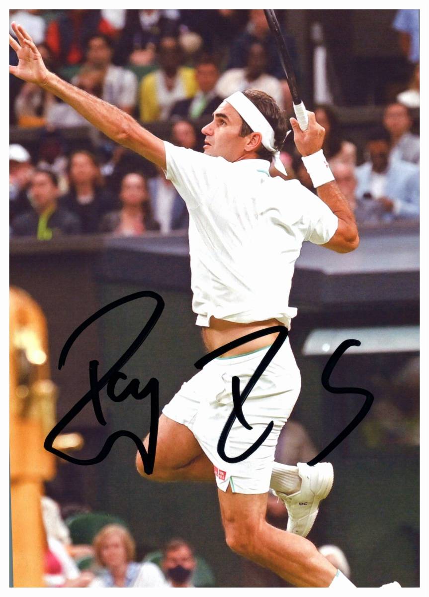 □　ロジャー・フェデラー　Roger Federer　プロテニス選手　2L判　サイン写真　COA簡易証明書付_画像1