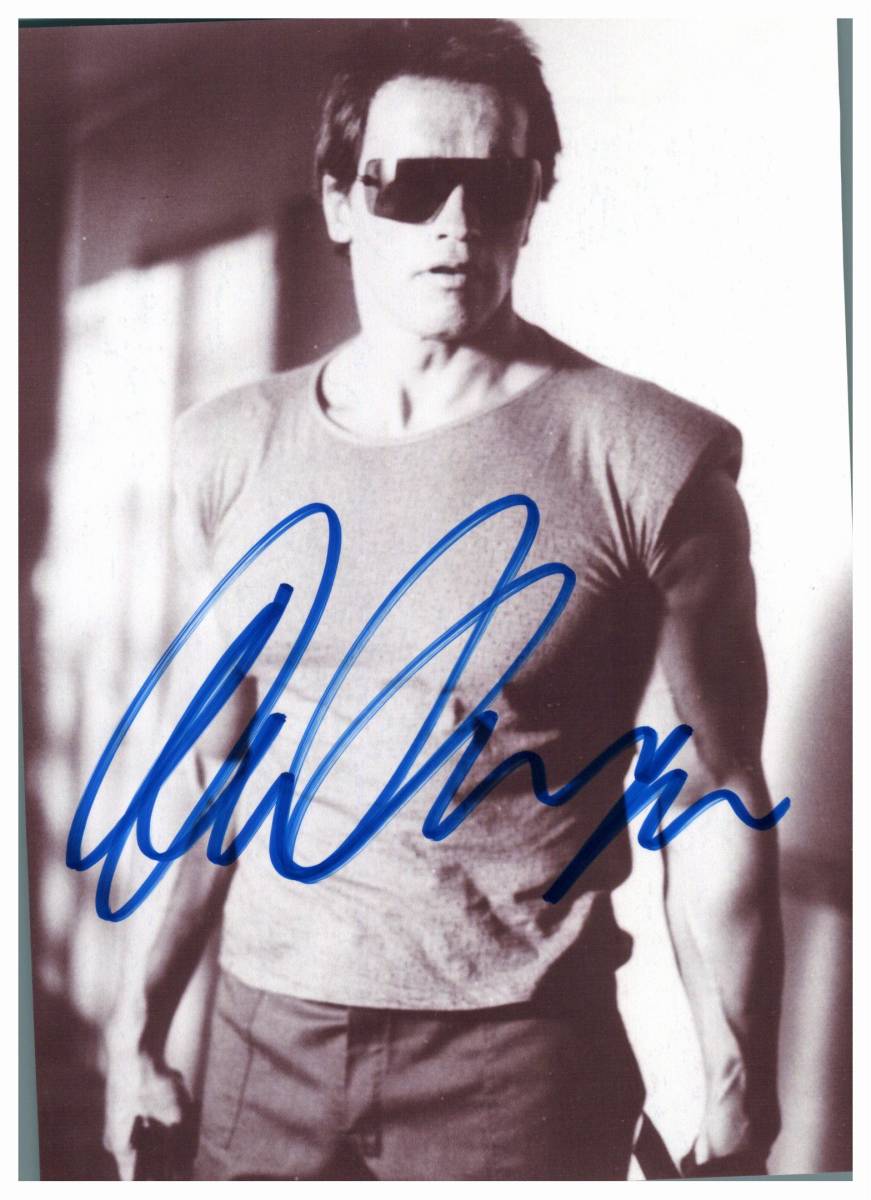 □　アーノルド・シュワルツェネッガー　Arnold Schwarzenegger　アメリカの俳優、実業家　2L判　サイン写真　COA簡易証明書付_画像1