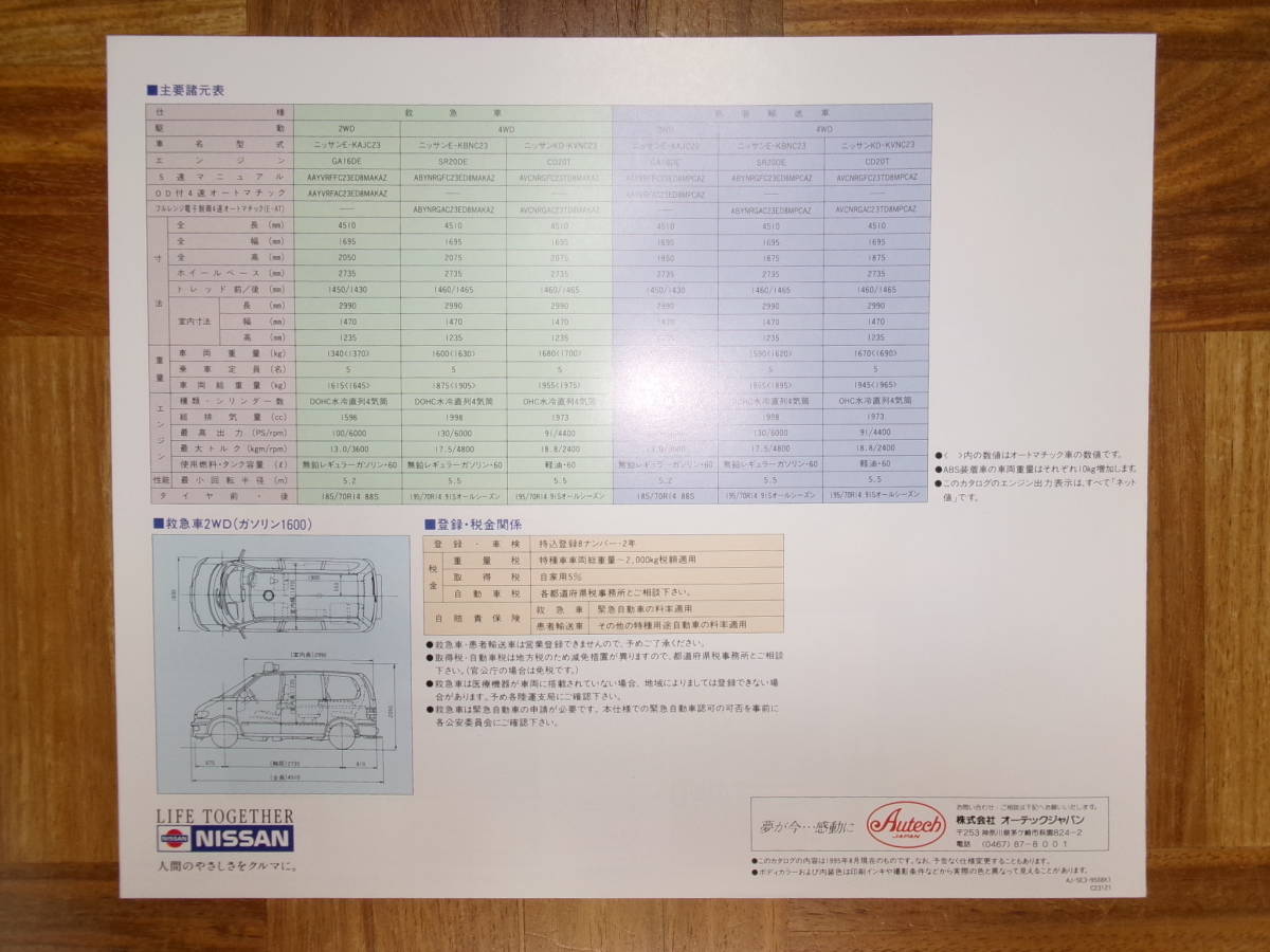 **95 year Serena ambulance * patient transportation car catalog *