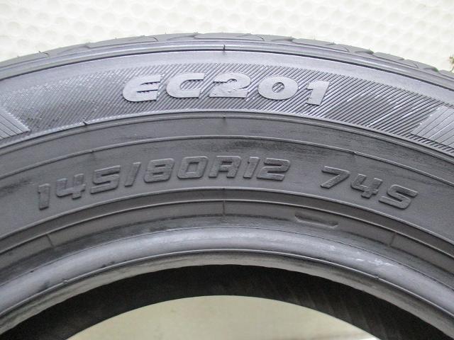 145-80R12 9分山 ダンロップ エナセーブEC201 2021年製 中古タイヤ【4本】送料無料(M12-5465）の画像5