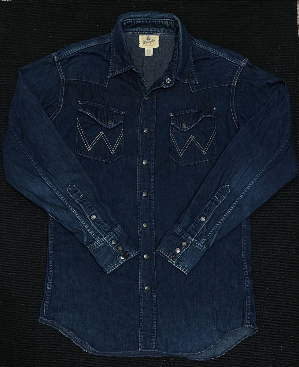 縦ベルWrangler27MWデニムウエスタンシャツMインディゴブルー 縦ベルWrangler27MWデニムウエスタンシャツMインディゴブルー