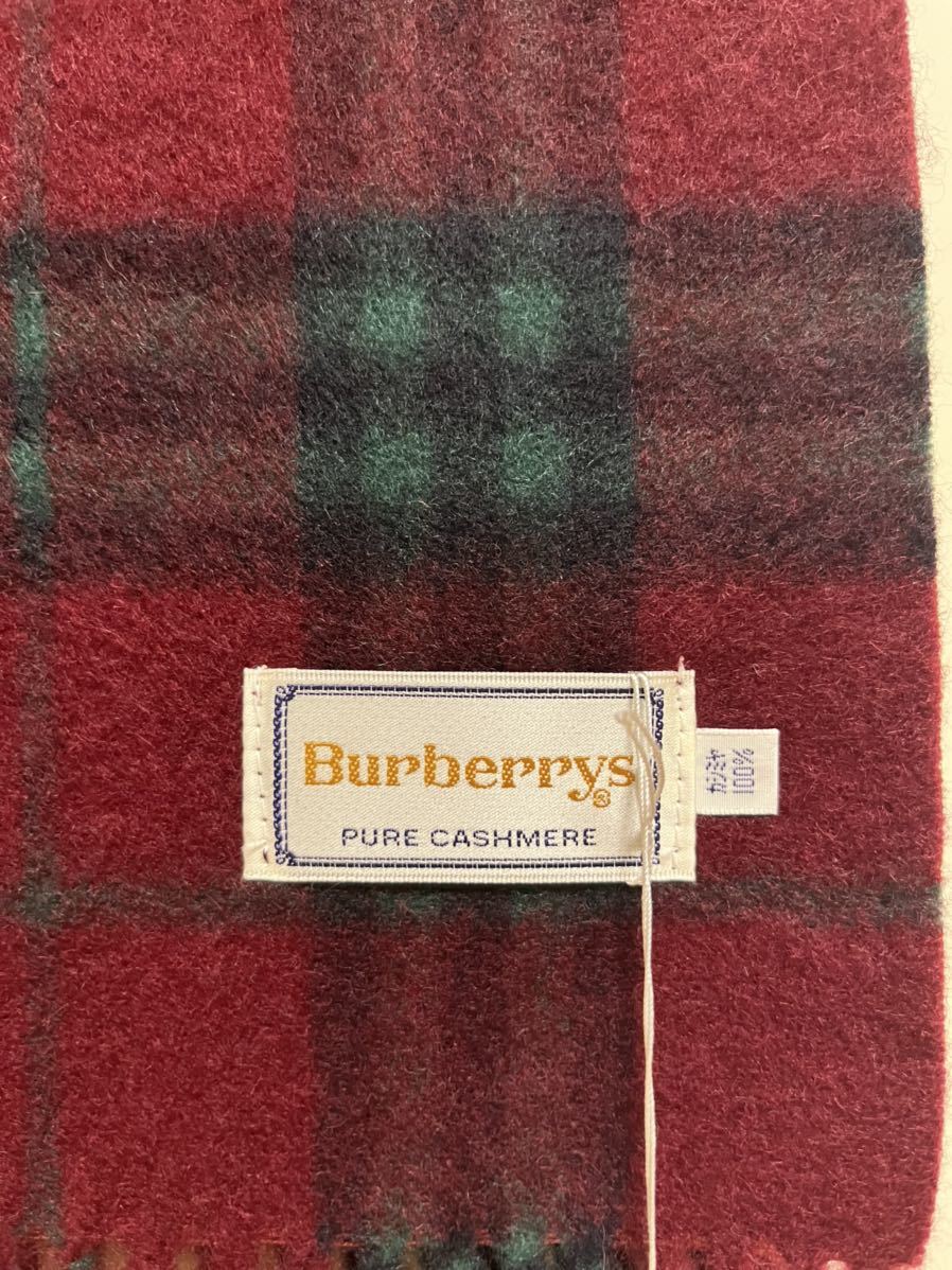 BURBERRY バーバリー マフラー カシミア100％ タグ付き未使用品 エンジ