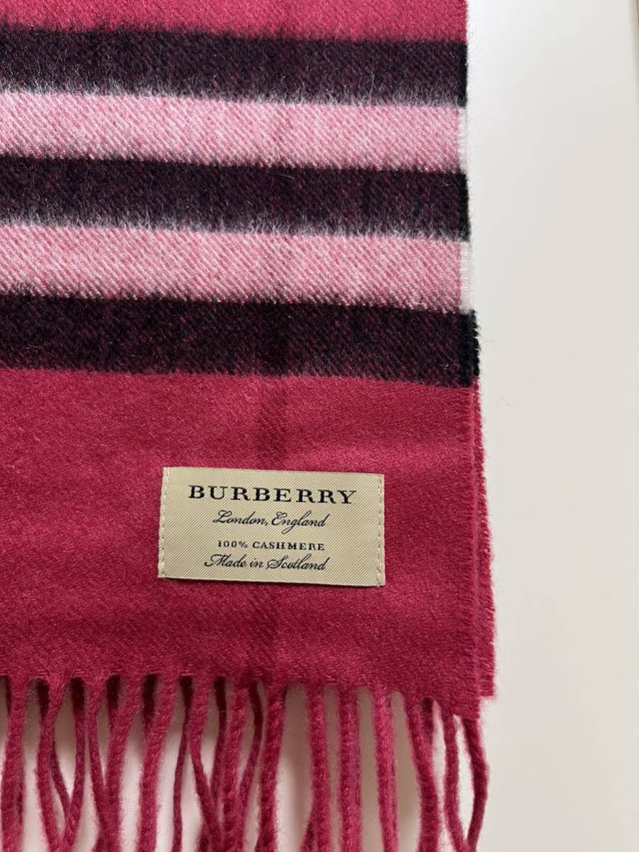 BURBERRY バーバリー マフラー カシミア100％ タグ付き未使用品 ピンク