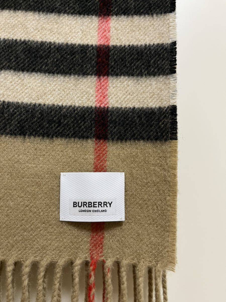 BURBERRY　バーバリー　マフラー　カシミア100％　未使用に近い　モンタージュ　リバーシブル　ベージュ　送料無料!!!_画像6