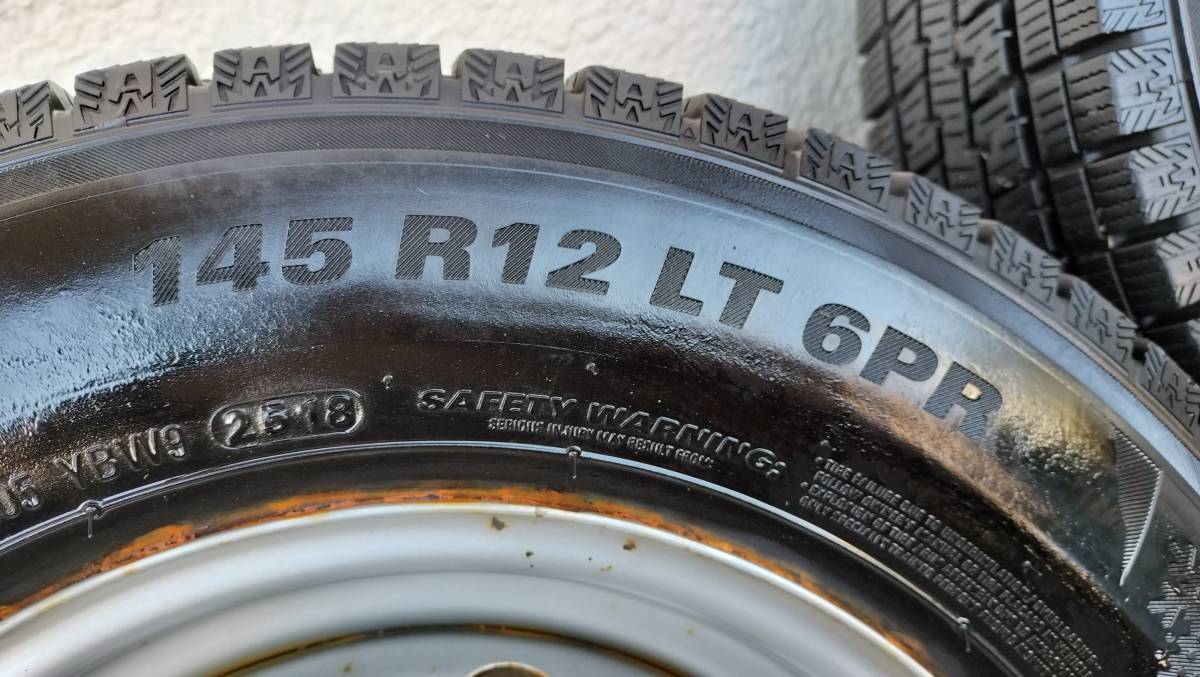 【再出品】KUMHO　スタッドレスタイヤ　タイヤホイールセット　145R12LT6PR　　ハイゼット　４本セット【引き取り限定】東京_画像2