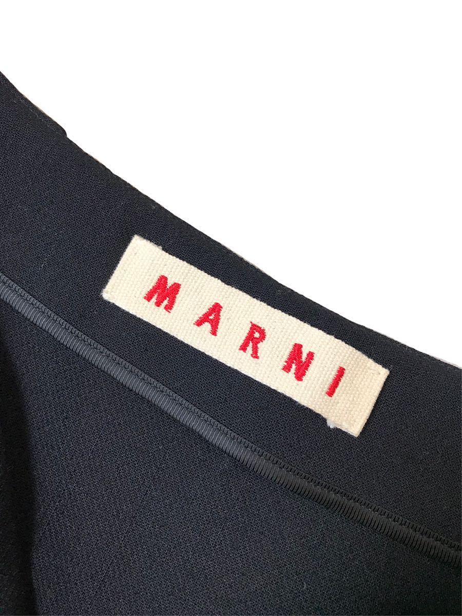 (D) 美品 MARNI マルニ ウール スカート 40 ブラック_画像4