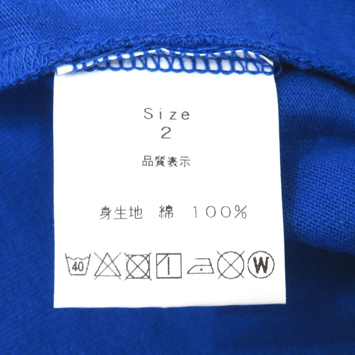 130 VLANK CONCEPT WEAR ブランクコンセプトウェア 半袖 Tシャツ サイズ2 ブルー ※中古美品_画像8