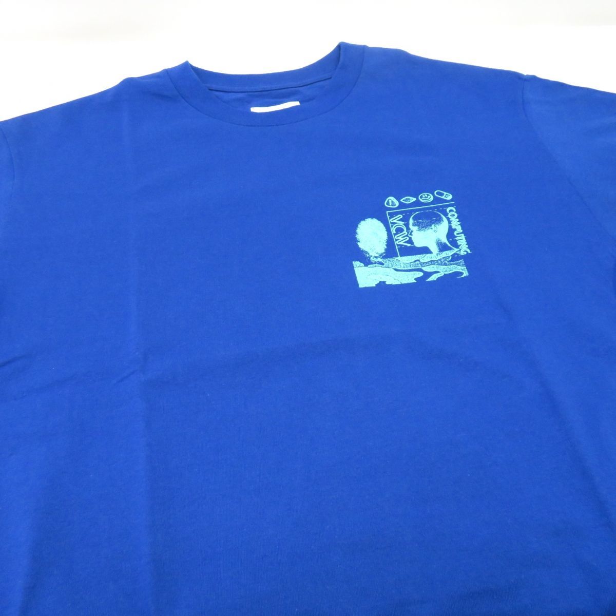 130 VLANK CONCEPT WEAR ブランクコンセプトウェア 半袖 Tシャツ サイズ2 ブルー ※中古美品_画像3